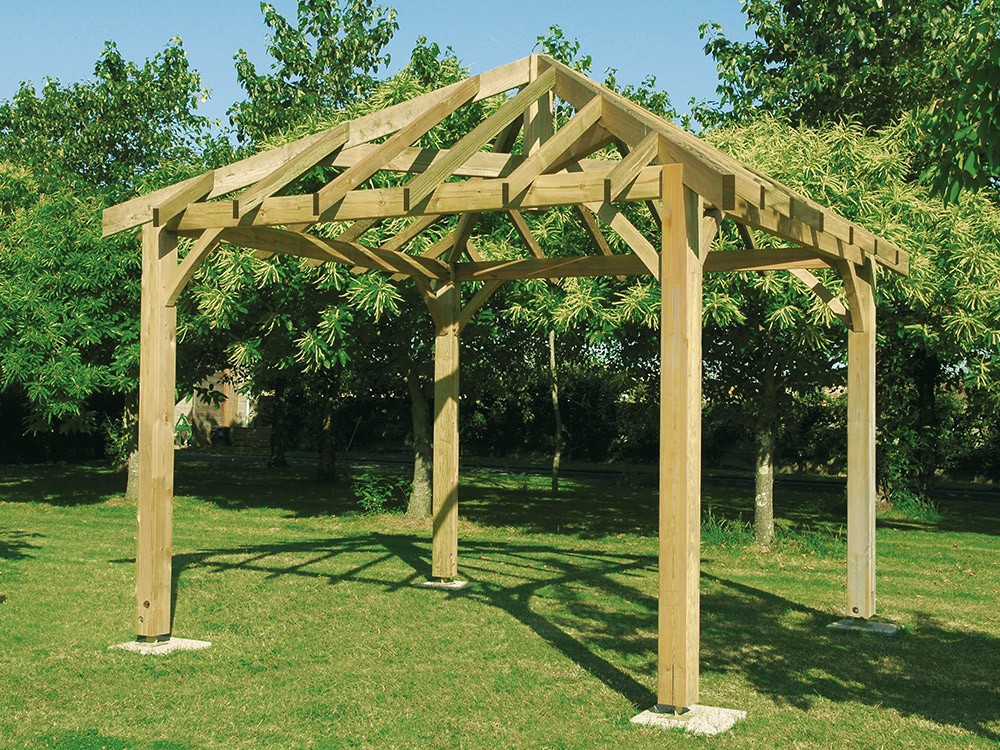 Kiosque de jardin en bois sans toiture Pin classe 4 technologie DURAPIN marque PIVETEAUBOIS Vivre en Bois
