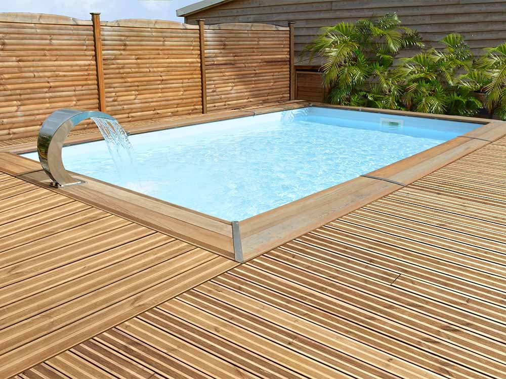 500 piscina rectangular de madera Maéva